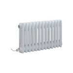 Hudson reed - windsor - radiateur �lectrique style fonte r�tro horizontal double rang - blanc - 30 cm ...