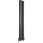 Hudson reed - windsor - radiateur mixte style fonte rtro vertical triple rang et robinets thermostatiques ...