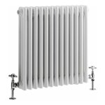 Hudson reed - windsor - radiateur r�tro horizontal blanc � colonnes - 60cm x 60. 5cm