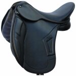 17, 5, nero: selle de dressage gagnante en cuir synth�tique avec ar�on r�glable