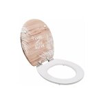 Wirquin - abattant dclipsable avec frein de chute bois compress laqu palm, blanc et marron