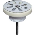 Wirquin - bonde de lavabo à écoulement libre en plastique avec grille plate en inox 30720398, blanc Wirquin - bonde de lavabo à écoulement libre en plastique avec grille plate en inox 30720398, blanc