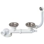 Wirquin - espace vidage �vier (diam�tre 90 cm), 2 bacs avec bonde � panier - encombrement sous �vier ...