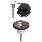 Wirquin pro - wirquin - bonde de lavabo avec grille inox et bouchon plastique noir