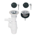 Wirquin pro - siphon rglable et bondes  bouchon 60 pour vier 2 bacs communicants
