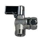 Wirquin - robinet d'arr�t �querre 1 / 4 tour en laiton nickel� chrom� 19529004, gris