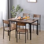 Wishdor ? ensemble table et 4 chaises 108 x 65 x 75 cm ? mdf avec rev�tement pvc ? design minimaliste ...