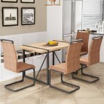 Wishdor - ensemble de table de salle à manger rectangulaire avec 4 chaises, marron Wishdor - ensemble de table de salle à manger rectangulaire avec 4 chaises, marron