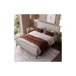 Lit rembourr 140x200 cm, lit adulte 140x200 cm, cadre de lit avec sommier  lattes et tte de lit capitonn ...