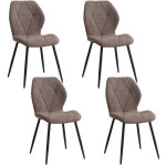 Wokaka - lot de 4 chaises - chaise de salle � manger vintage en forme de diamant - chaise en lin - pieds ...