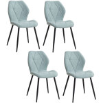 Wokaka - lot de 4 chaises - chaise de salle � manger vintage en forme de diamant - chaise en lin - pieds ...