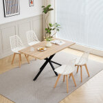 Wokaka lot table et chaises � manger - table mdf et m�tal noir 140cm - avec 4 chaises scandinaves de ...