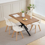 Wokaka lot table et chaises � manger - table mdf et m�tal noir 140cm - avec 4 chaises scandinaves de ...