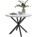 Wokaka - table � manger ? motif marbre ? design table ronde ? 100 x 77 cm (l x h) ? noir