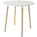 Wokaka - table � manger ronde scandinave - pour 2 - 4 personnes - pieds en bois de h�tre - l80h74cm