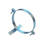 Collier de serrage pour tuyau de poêle galvanisé avec support 150 mm. Collier de serrage pour tuyau de poêle galvanisé avec support 150 mm.