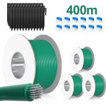 Wolketon c�ble p�riph�rique 400 m pour robot tondeuse avec 1400 piquets + 48 connecteurs de c�bles pour ...