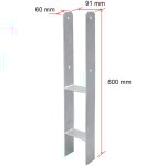 Swanew 4x ancrage h support de poteau douille  enfoncer 600mm ancrage de poteau douille au sol