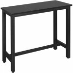 Woltu ? table de bar 120x40 cm ? structure acier ? plateau mdf noir ? hauteur 100 cm ? charge max 100 ...
