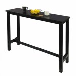 Table de bar woltu, table de bistrot, table  manger, structure en mtal, plateau en mdf, 140x40x100 ...