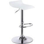 Tabouret de bar woltu en similicuir , tabouret de bar pivotant, hauteur rglable, blanc