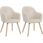 Woltu - lot de 2 chaises de salle  manger chaise de cuisine - sige en velours - pieds en bois massif ...