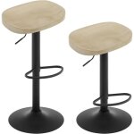 Woltu - lot de 2 tabouret de bar, chaise de bar, tabouret haut en bois, cadre en m�tal, r�glable en hauteur, ...