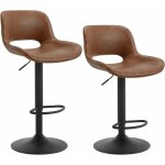 Lot de 2 tabourets de bar pivotant  360, en simili cuir et metal, chaise de bar rglable hauteur, chaise ...