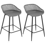 Woltu - lot de 2 tabourets de bar, tabourets bar avec repose - pieds et dossier, tabourets haut, tabourets ...