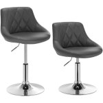 Lot de 2 tabourets de bar en similicuir woltu, tabourets de rotatif pieds en m�tal, hauteur r�glable, ...