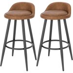 Woltu - 2 x tabourets de bar en similicuir et m�tal, tabouret de comptoir, tabouret de bistrot avec dossier ...