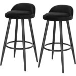 Woltu - 2 x tabourets de bar en velours et m�tal, tabouret de comptoir tabouret de bistrot avec dossier ...