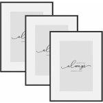 Lot de 3 cadre photo 30x40cm, cadre dcoration murales en aluminium, noir - woltu