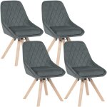 Lot de 4 chaises pivotantes de salle � manger woltu, chaise de cuisine en velours, pieds en bois massif, ...