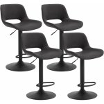 Woltu - lot de 4 tabourets de bar pivotant  360, en simili cuir et metal, chaise de bar rglable hauteur, ...