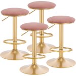 Lot de 4 tabouret de bar avec repose - pieds woltu, - tabouret rond haut m�tallique hauteur r�glable ...