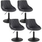 Woltu - lot de 4 tabourets de bar sige bien rembourr en velours hauteur rglable pieds en mtal, gris ...