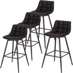 Woltu 4 x tabourets de bar en similicuir + m�tal, chaise de bar avec repose - pieds, chaises hautes bar, ...