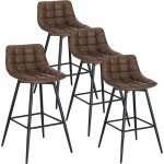 Woltu - 4 x tabourets de bar en similicuir + mtal, chaise de bar avec repose - pieds, chaises hautes ...
