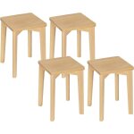Woltu 4x tabouret en bois massif, chaise salle � manger, si�ge carr�, hauteur 44, 5cm, bh344ei - 4