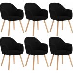 Lot de 6 chaises de salle � manger en velours c�tel� + bois massif, chaise de cuisine 41 x 39 x 83, 5 ...