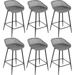 Woltu - lot de 6 tabourets de bar, tabourets bar avec repose - pieds et dossier, tabourets haut, tabourets ...