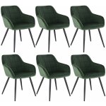Lot de 6 chaises de salle � manger avec accoudoirs woltu, chaise de cuisine, chaise de salon en velours, ...