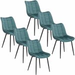 Lot de 6 chaises de salle  manger woltu, chaises de cuisine, sige en velours, pieds en mtal, vert ...