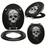 Woltu abattant de toilette en mdf avec charni�re, couvercle de wc, fixation rapide, antibact�rienne, ...