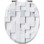 Woltu - abattant wc, cuvette toilette, abattant wc avec frein de chute, en mdf, motif de mosa�que
