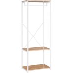 Armoire de rangement woltu, tagre  vtements, portant  vtements en mtal et bois, 60 x 40 x 167 ...