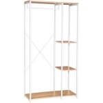 Woltu armoire de rangement, portant  vtements avec tagre, porte - chaussures en bois et acier, 90 ...