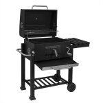 Woltu barbecue au charbon de bois, barbecue rglable en hauteur et avec roues, 113x45, 5x100cm, noir