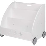 Woltu - bibliothèque pour enfants étagère à jouets 3 niveaux, organiser pour livres avec roues, blanc ... Woltu - bibliothèque pour enfants étagère à jouets 3 niveaux, organiser pour livres avec roues, blanc ...